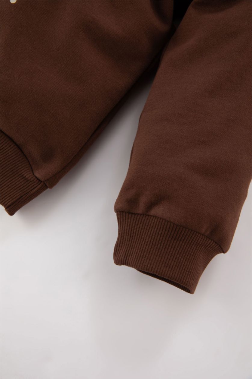 BABY BOY Brown Baby Boy Bear Printed Sweatshirt Sweatpants 2 Piece Set