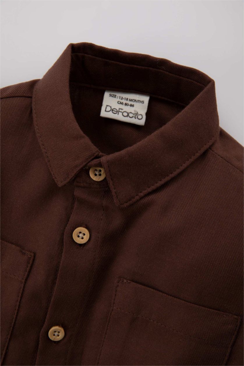 BÉBÉ GARÇON Marron Ensemble Coupe Régulière Col De Chemise Pour Bébé Garçon - 2 Pièces