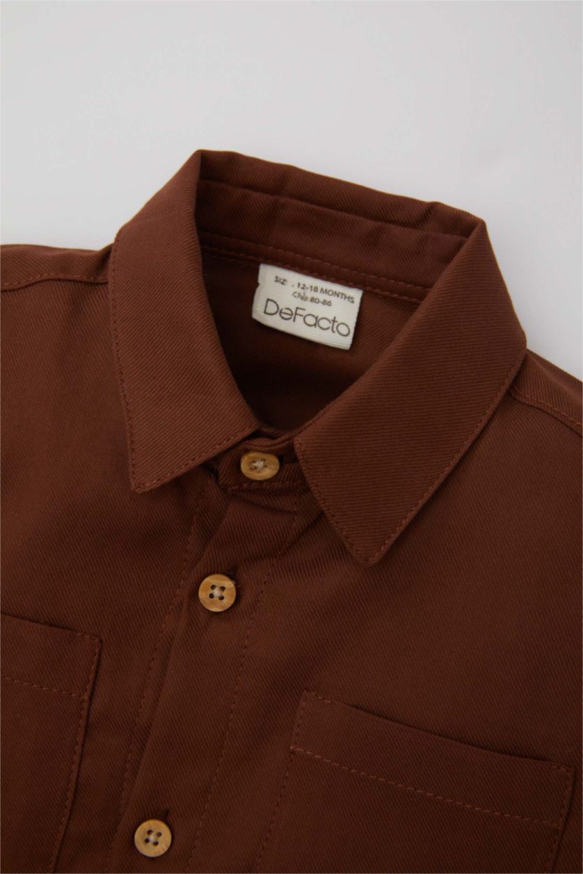 BABY BOY Brown Baby Boy Shirt Twill Trousers 2 Piece Set