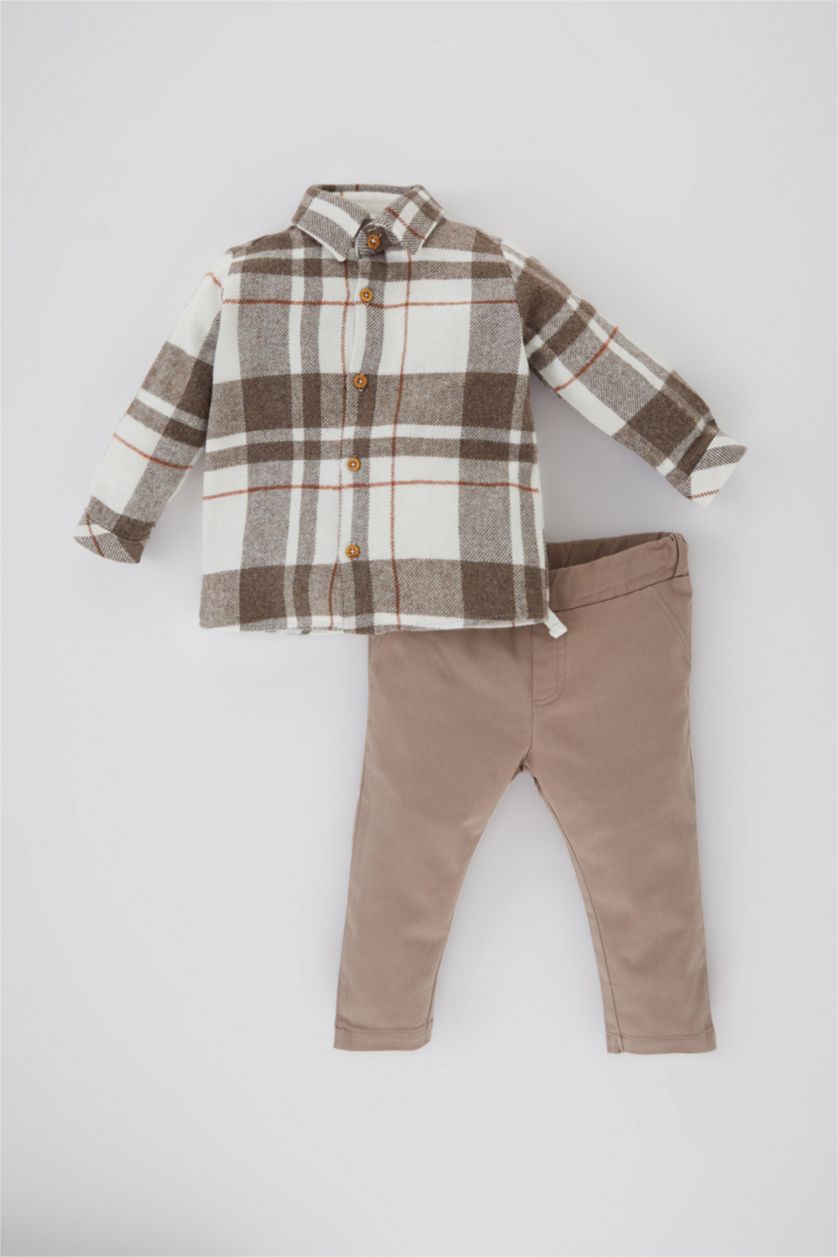 BABY BOY Vison 2 piece Regular Fit Shirt Collar Plaid Set
