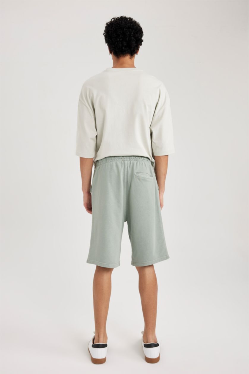 Erkek Açık Yeşil Regular Fıt Düz Paça Şort
