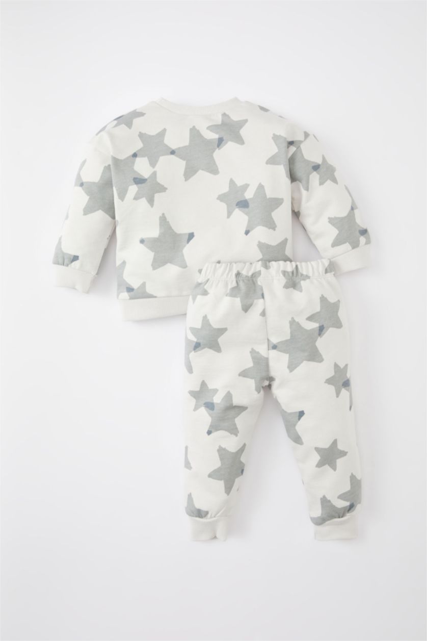 BABY BOY Grey Baby Boy Patterned Sweatshirt Sweatpants 2 Piece Set