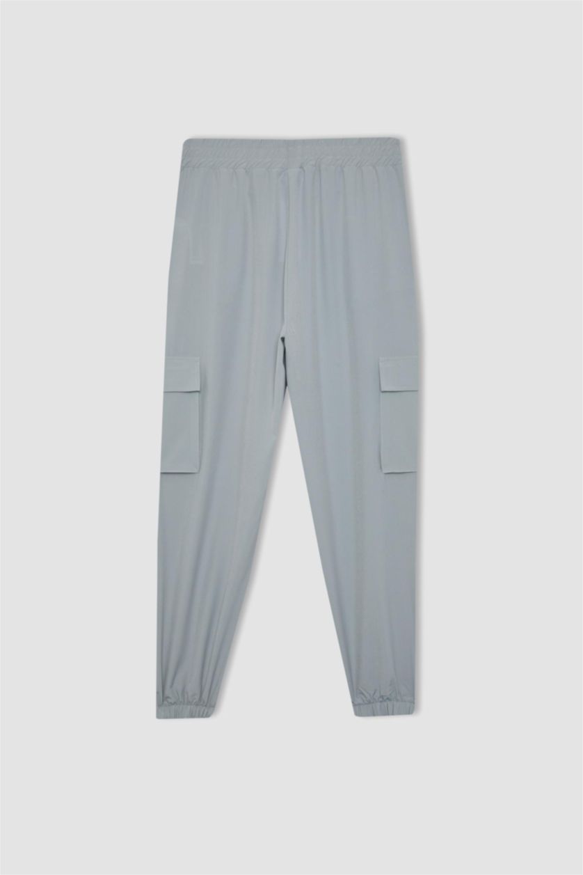 WOMAN Light Grey DeFactoFit Standard Fit Woven Trousers