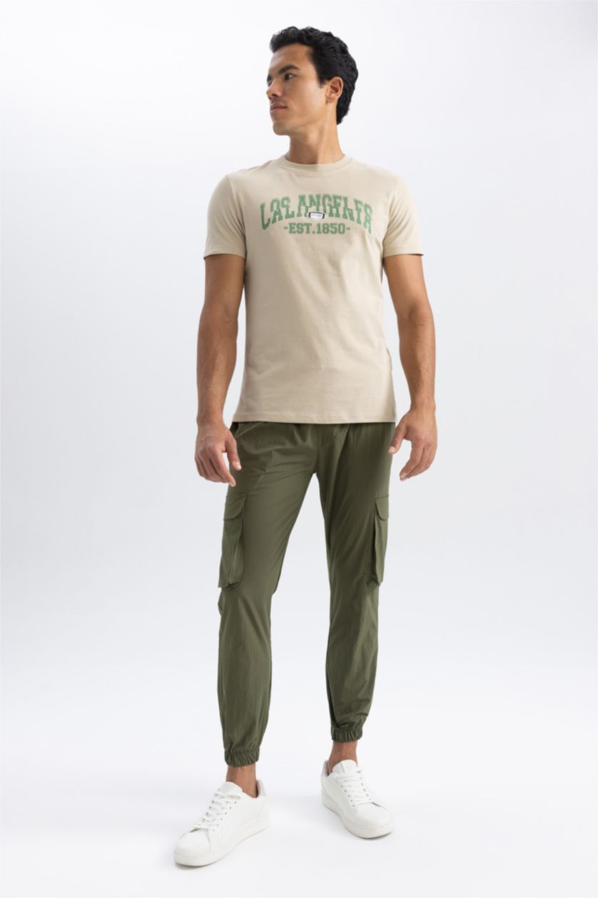 HOMME Kaki Regular Cargo Jogger Trousers