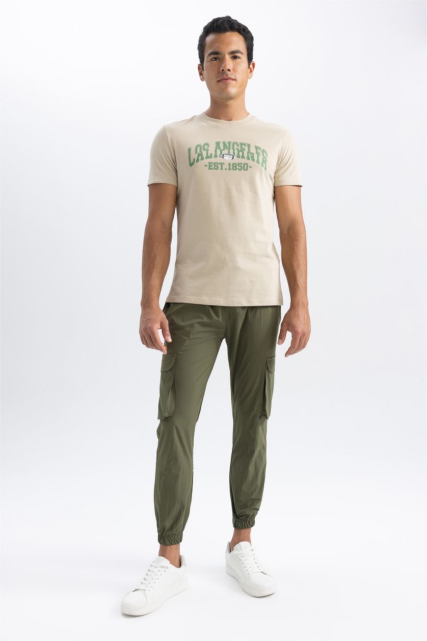 HOMME Kaki Regular Cargo Jogger Trousers