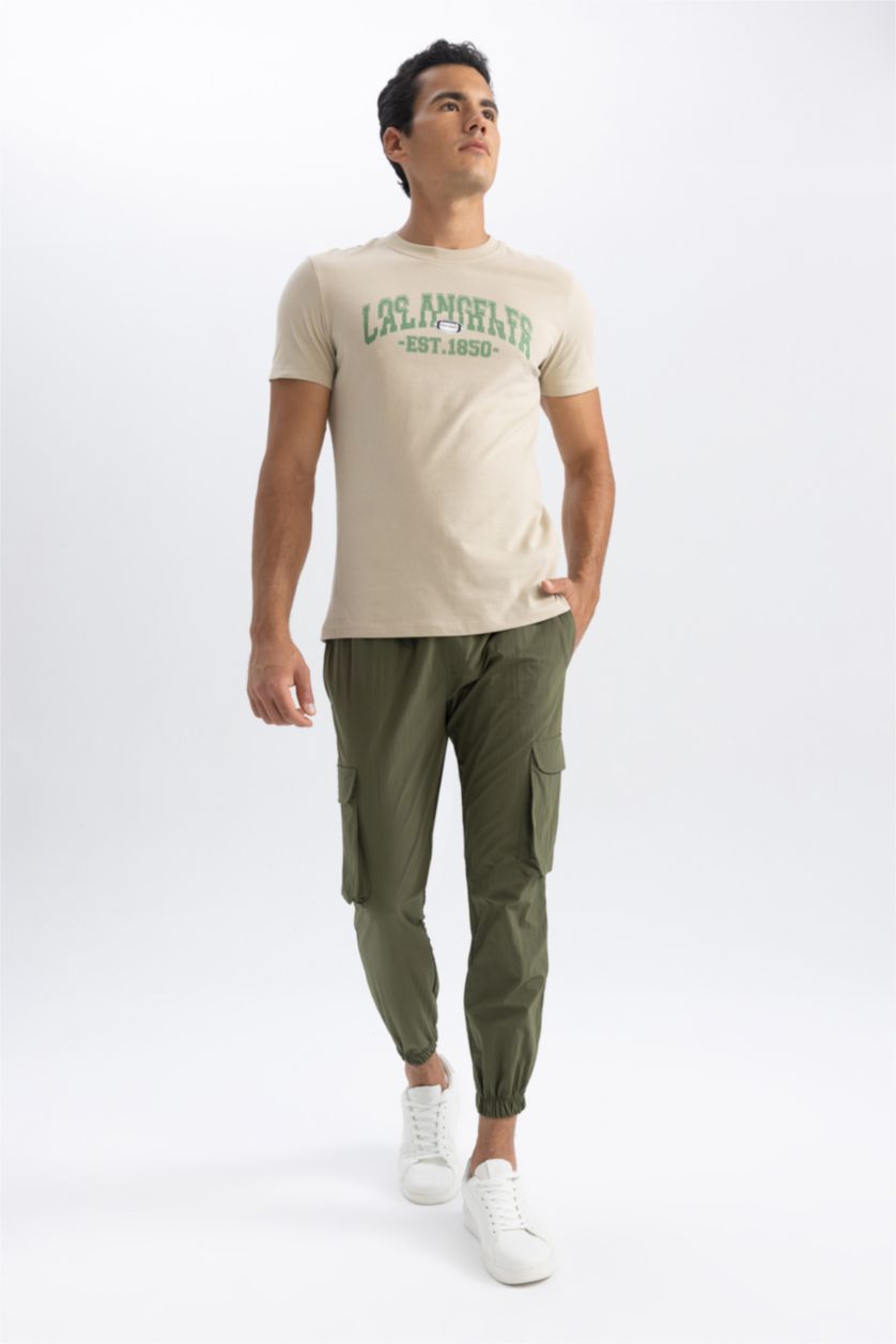 HOMME Kaki Regular Cargo Jogger Trousers