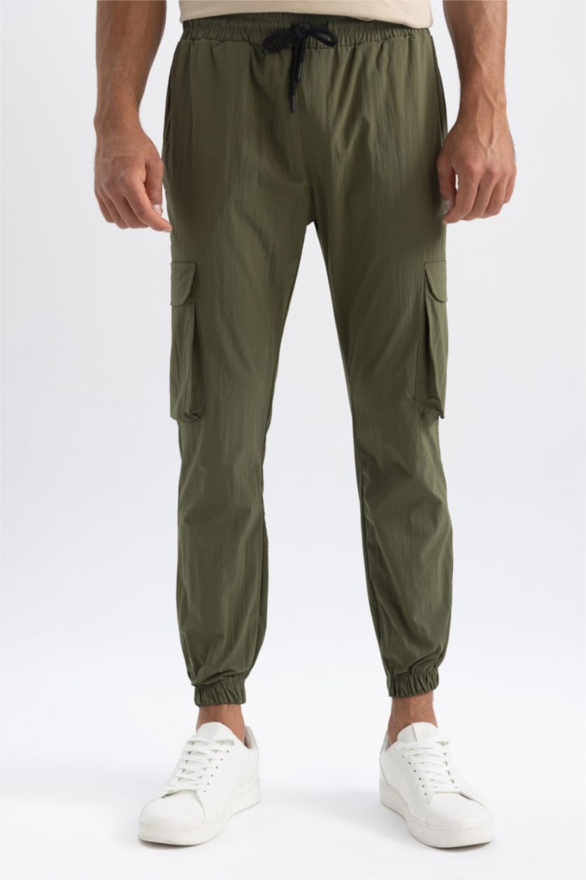 HOMME Kaki Regular Cargo Jogger Trousers