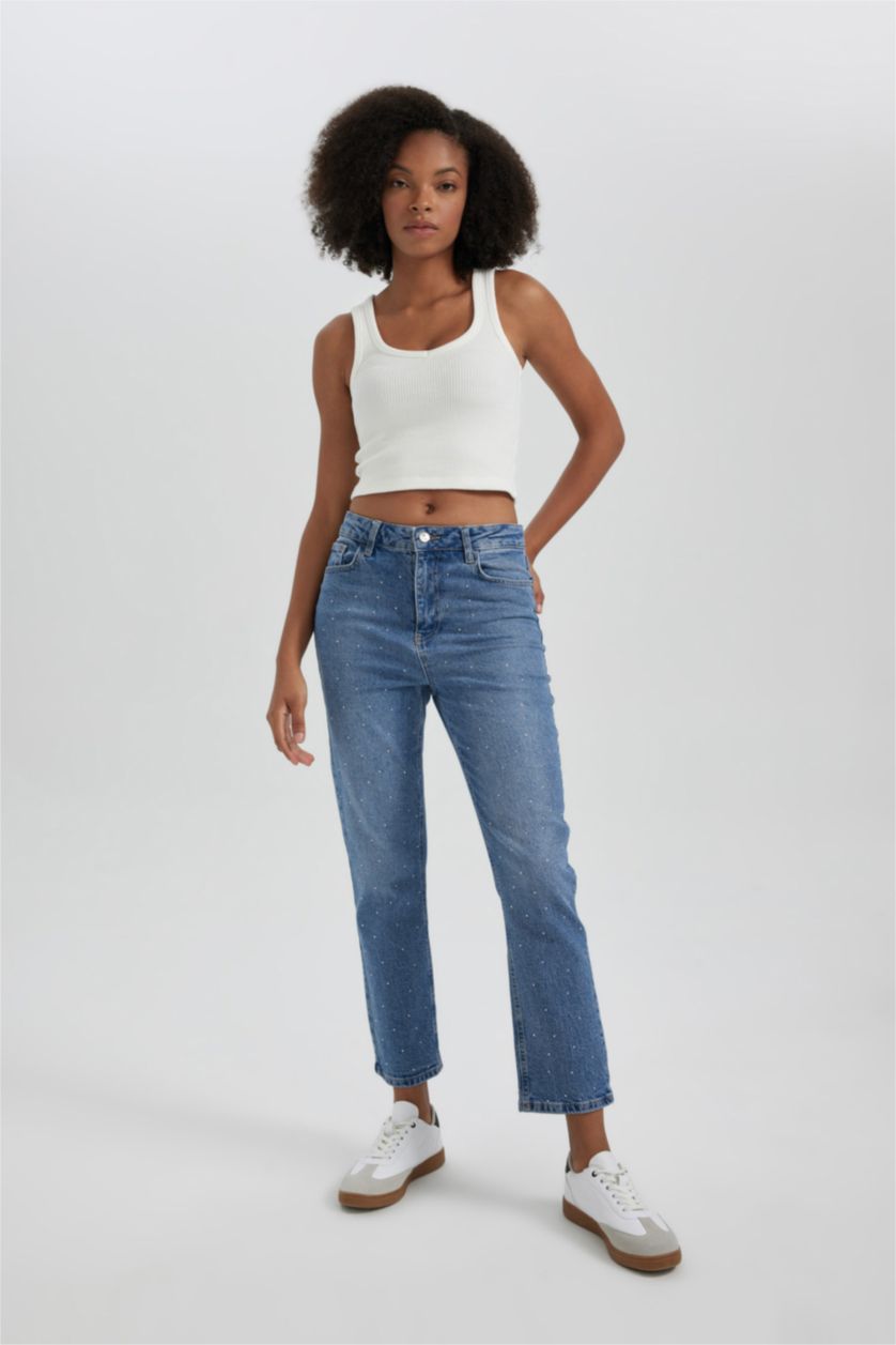 WOMAN Blue Mary Vintage Straght Fit High Waist Jeans