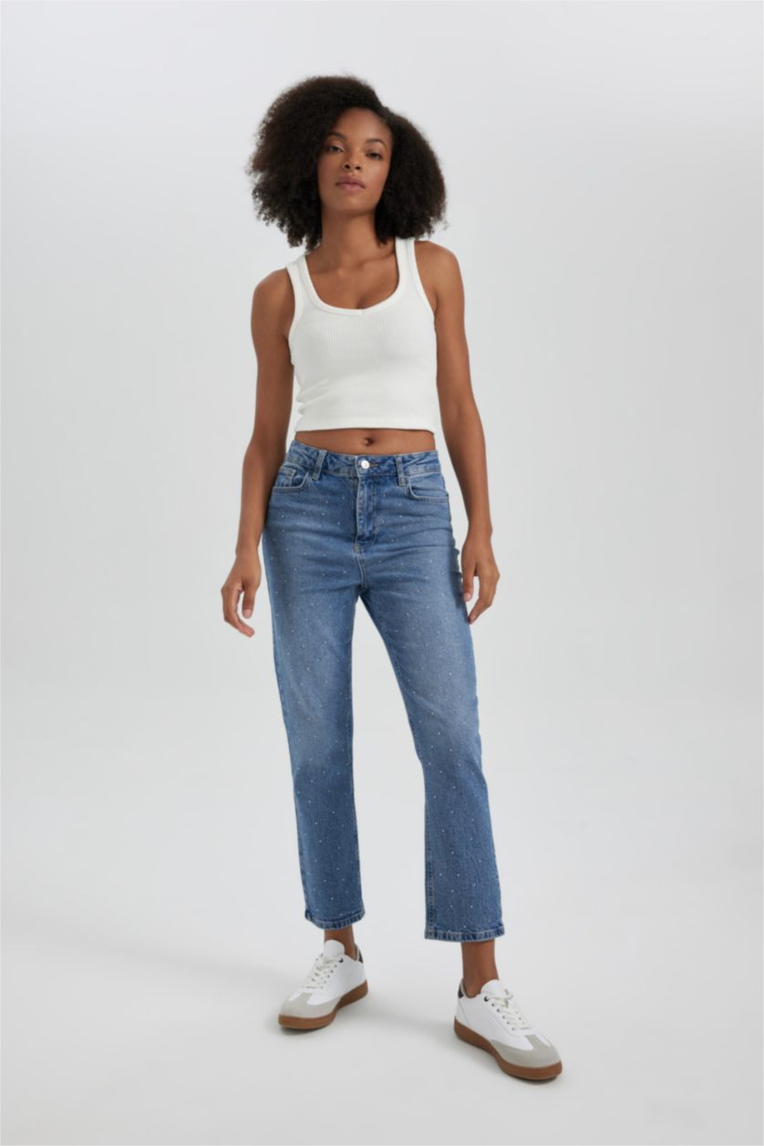 WOMAN Blue Mary Vintage Straght Fit High Waist Jeans