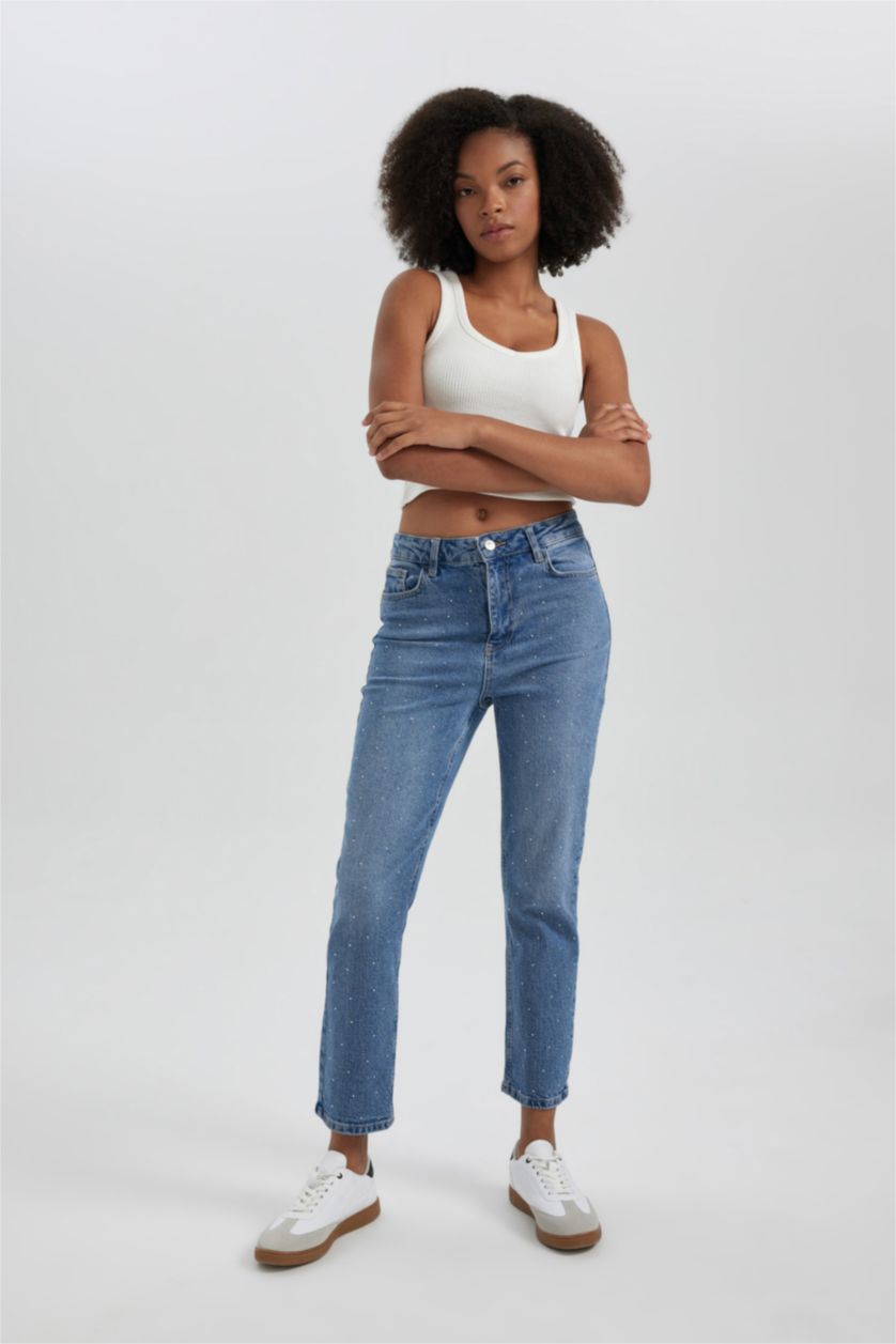 WOMAN Blue Mary Vintage Straght Fit High Waist Jeans