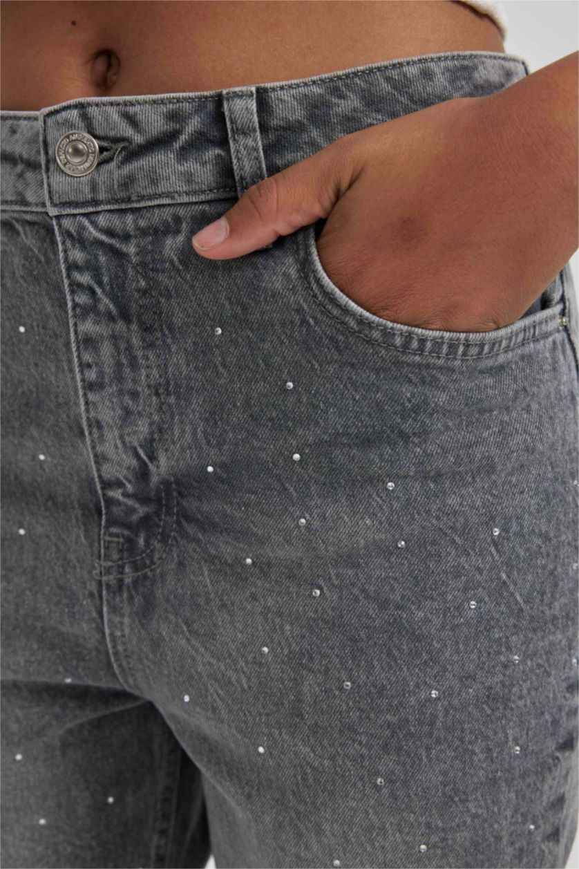 Woman Grey Mary Vintage Straght Fit High Waist Jeans