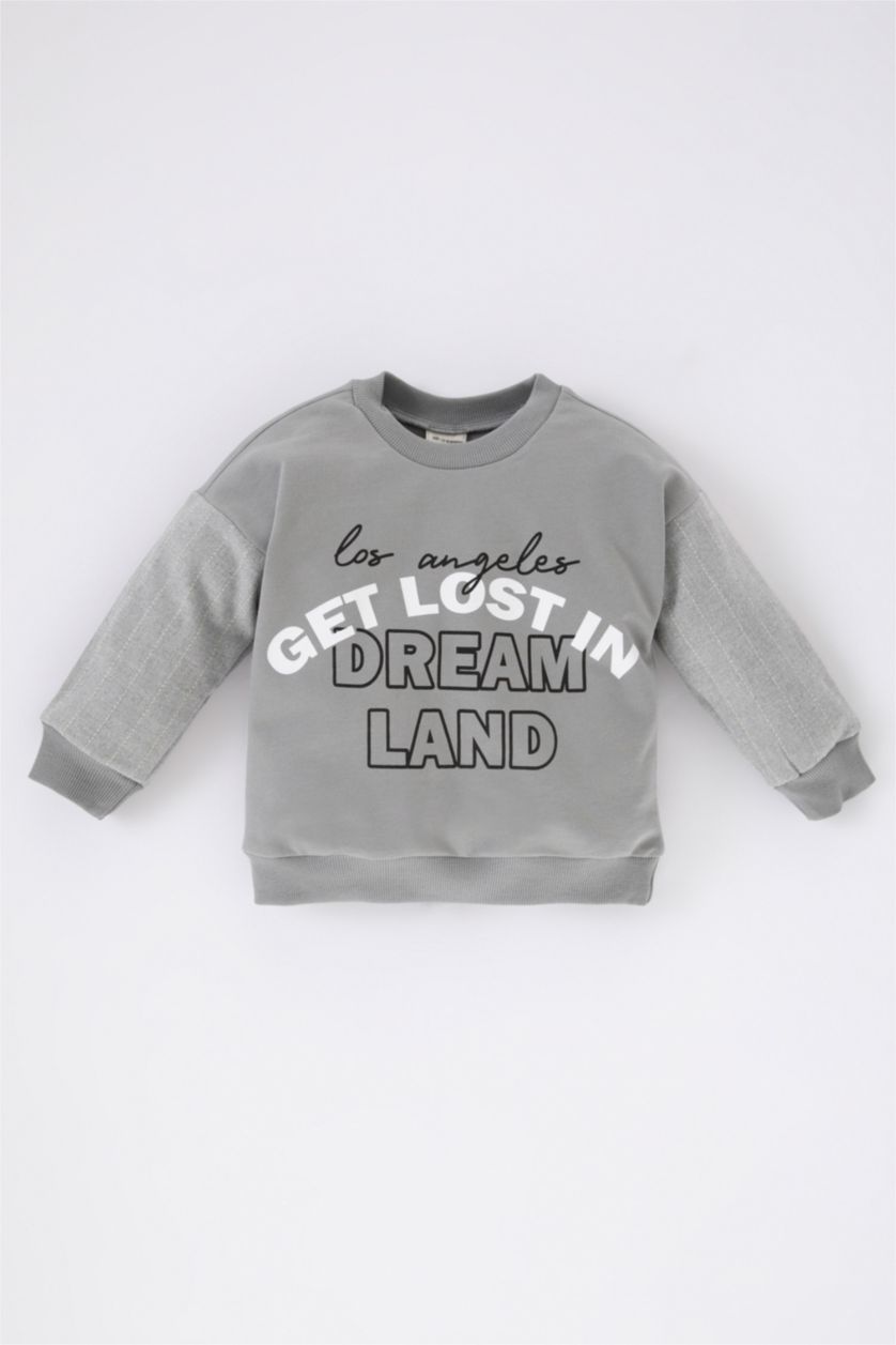 BABY BOY Grey قماش رقيق قصة عادية