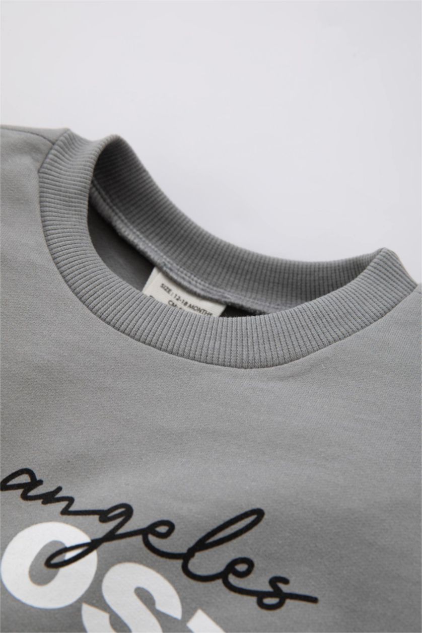 BABY BOY Grey قماش رقيق قصة عادية