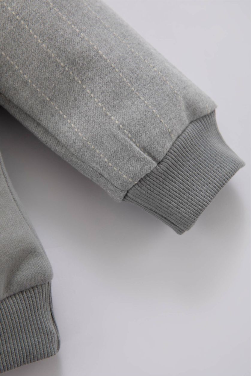 BABY BOY Grey قماش رقيق قصة عادية