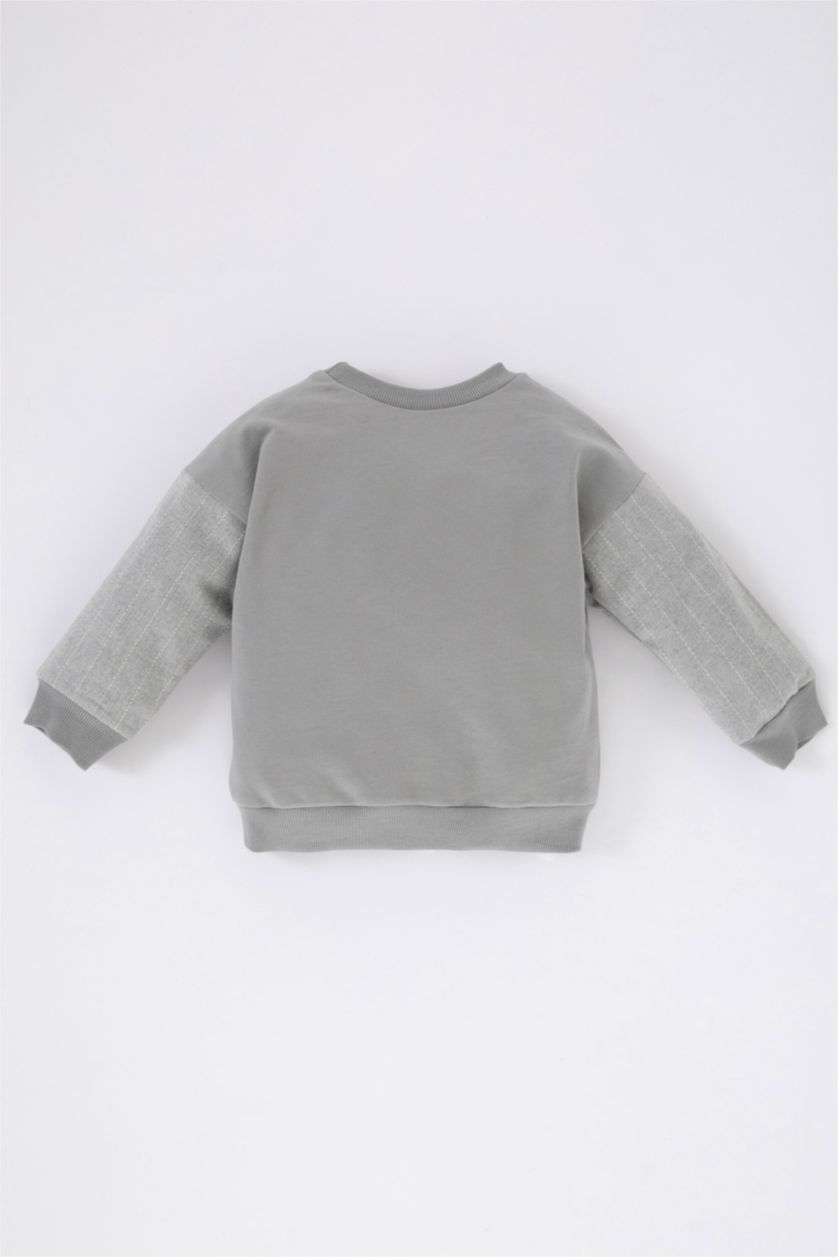 BABY BOY Grey قماش رقيق قصة عادية