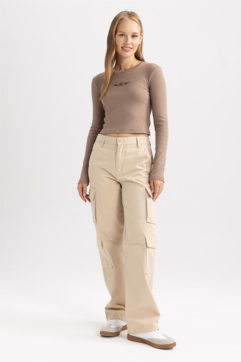 WOMAN Vison Slim Fit Camisole Long Sleeve T-Shirt