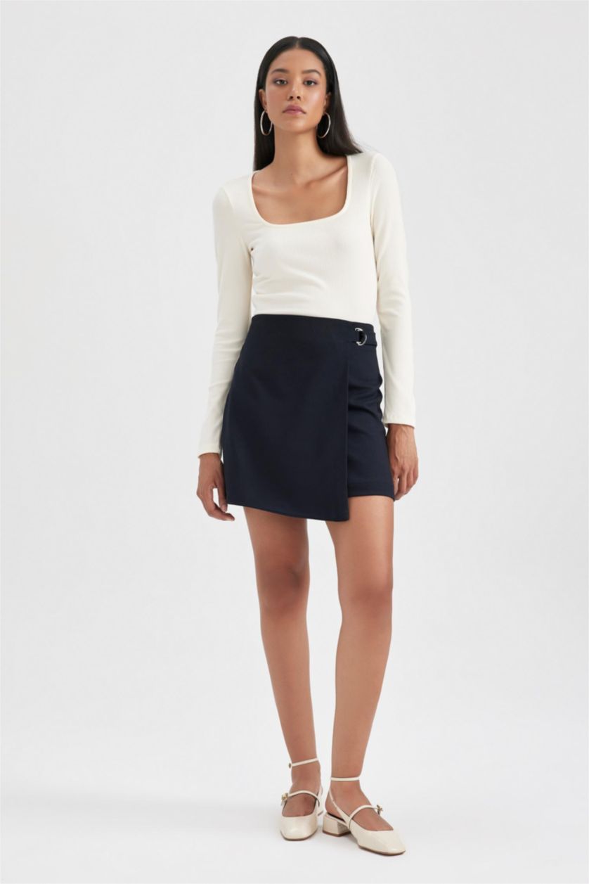 WOMAN Sand Slim Fit Square Collar Camisole Long Sleeve T-Shirt