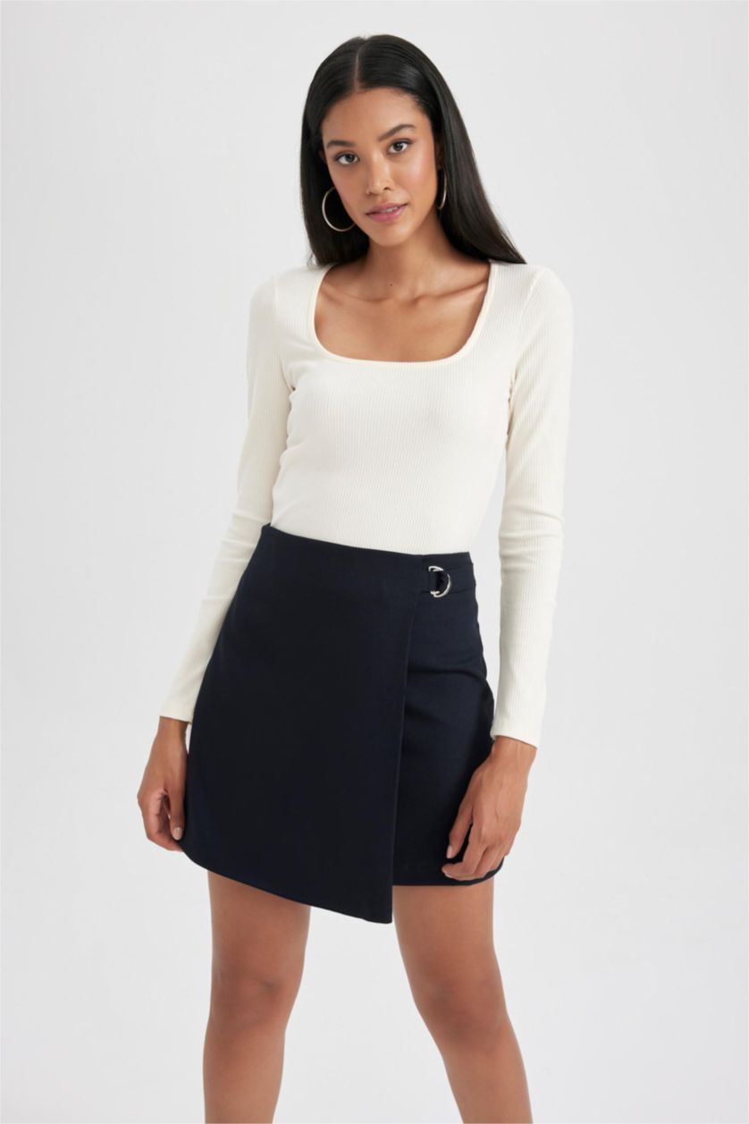 WOMAN Sand Slim Fit Square Collar Camisole Long Sleeve T-Shirt