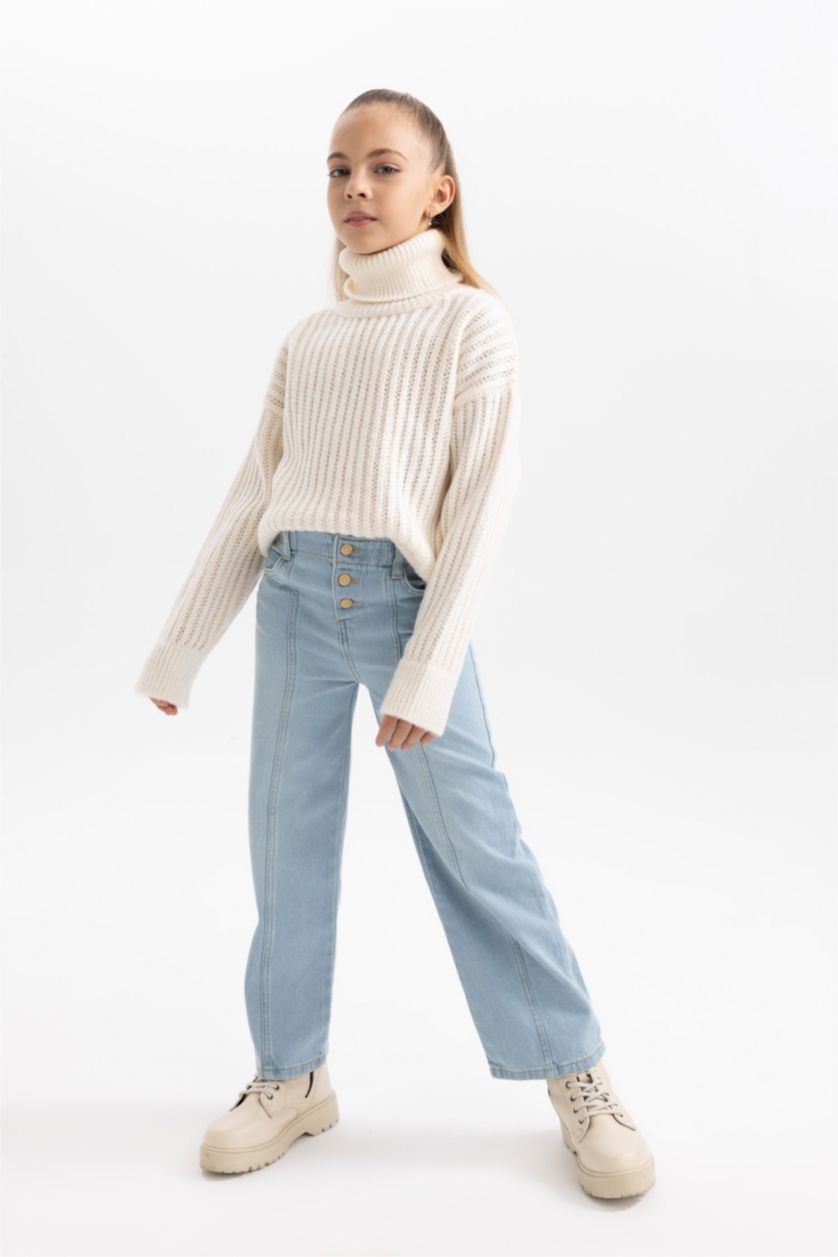 GIRLS & TEENS Blue Wide Leg Denim Trousers