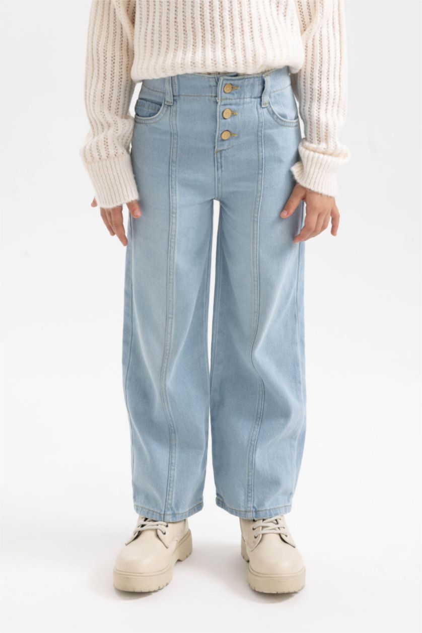 GIRLS & TEENS Blue Wide Leg Denim Trousers
