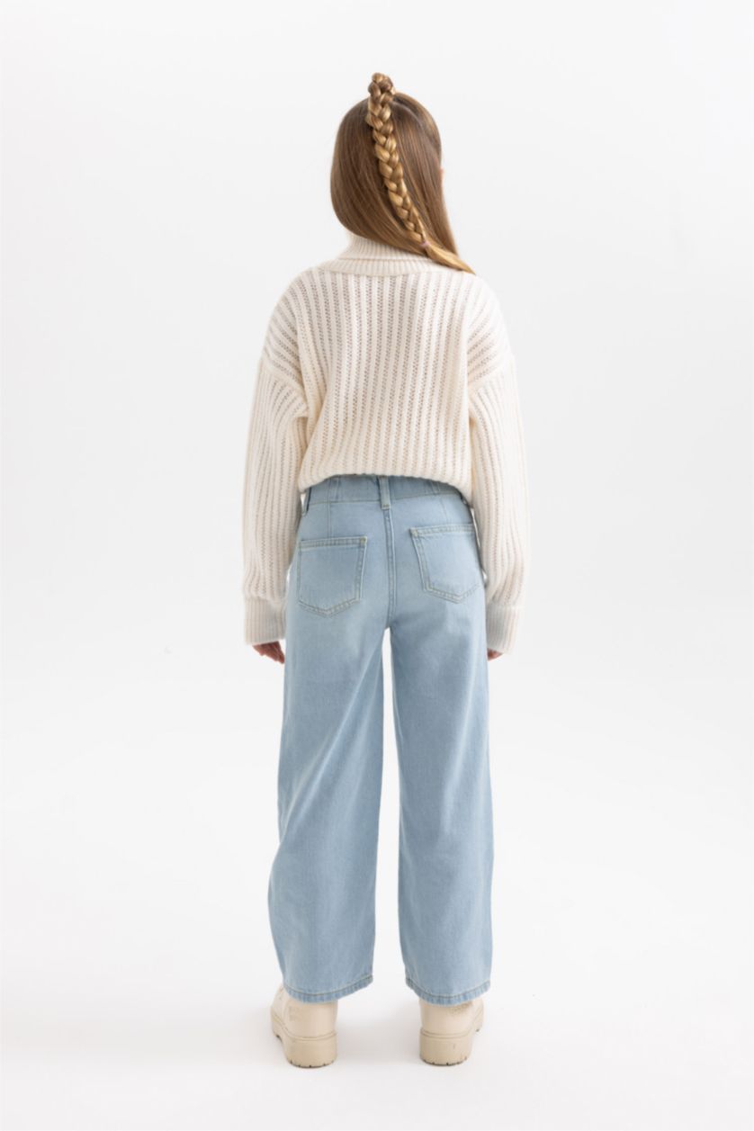 GIRLS & TEENS Blue Wide Leg Denim Trousers