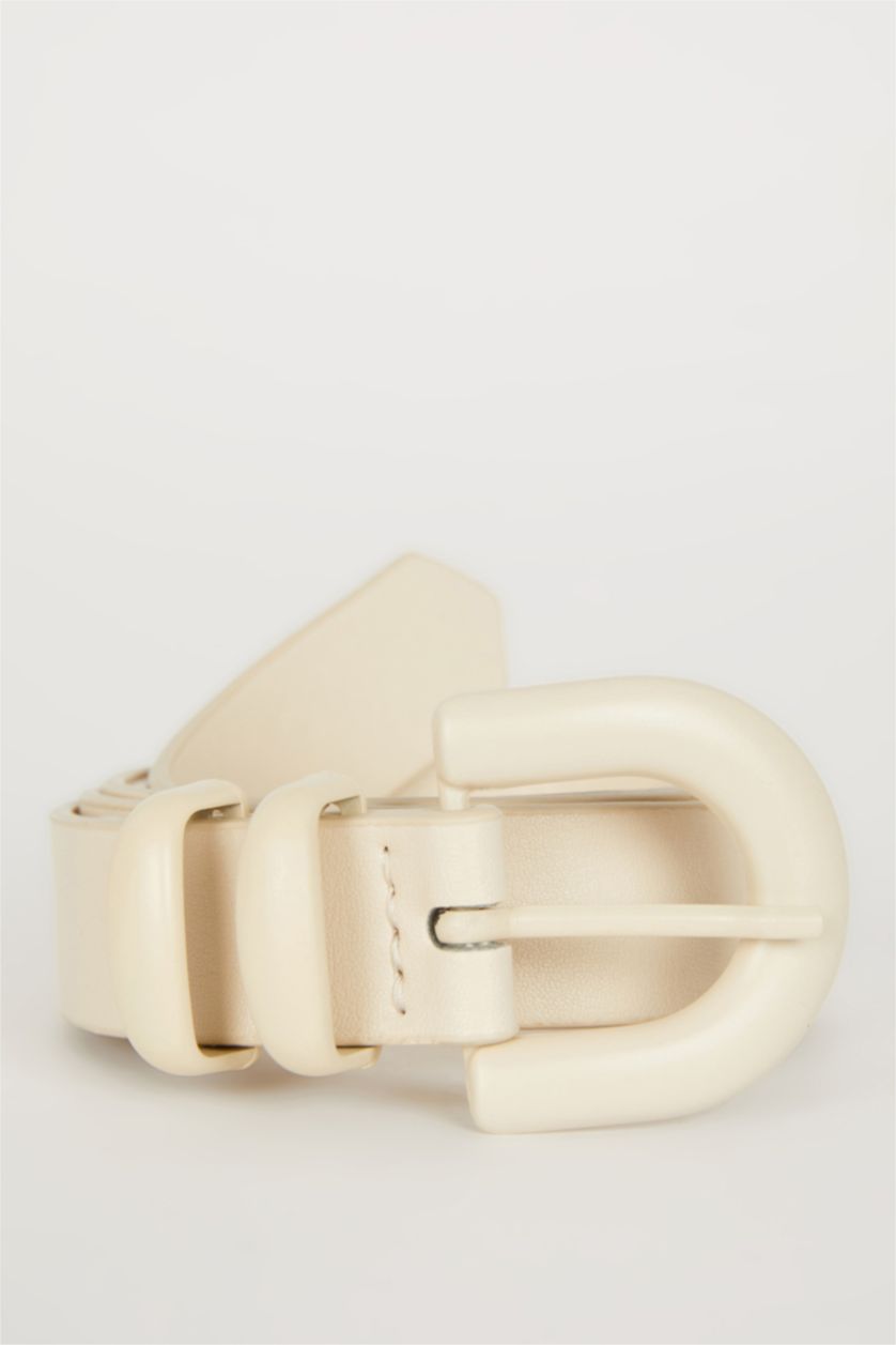 Kadın Taş Kadın Oval Toka Suni Deri Klasik Kemer