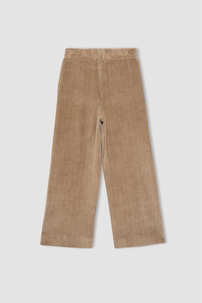 بناتي بيج بنطلون سويت بانتس بناتي وايد ليج قطيفة