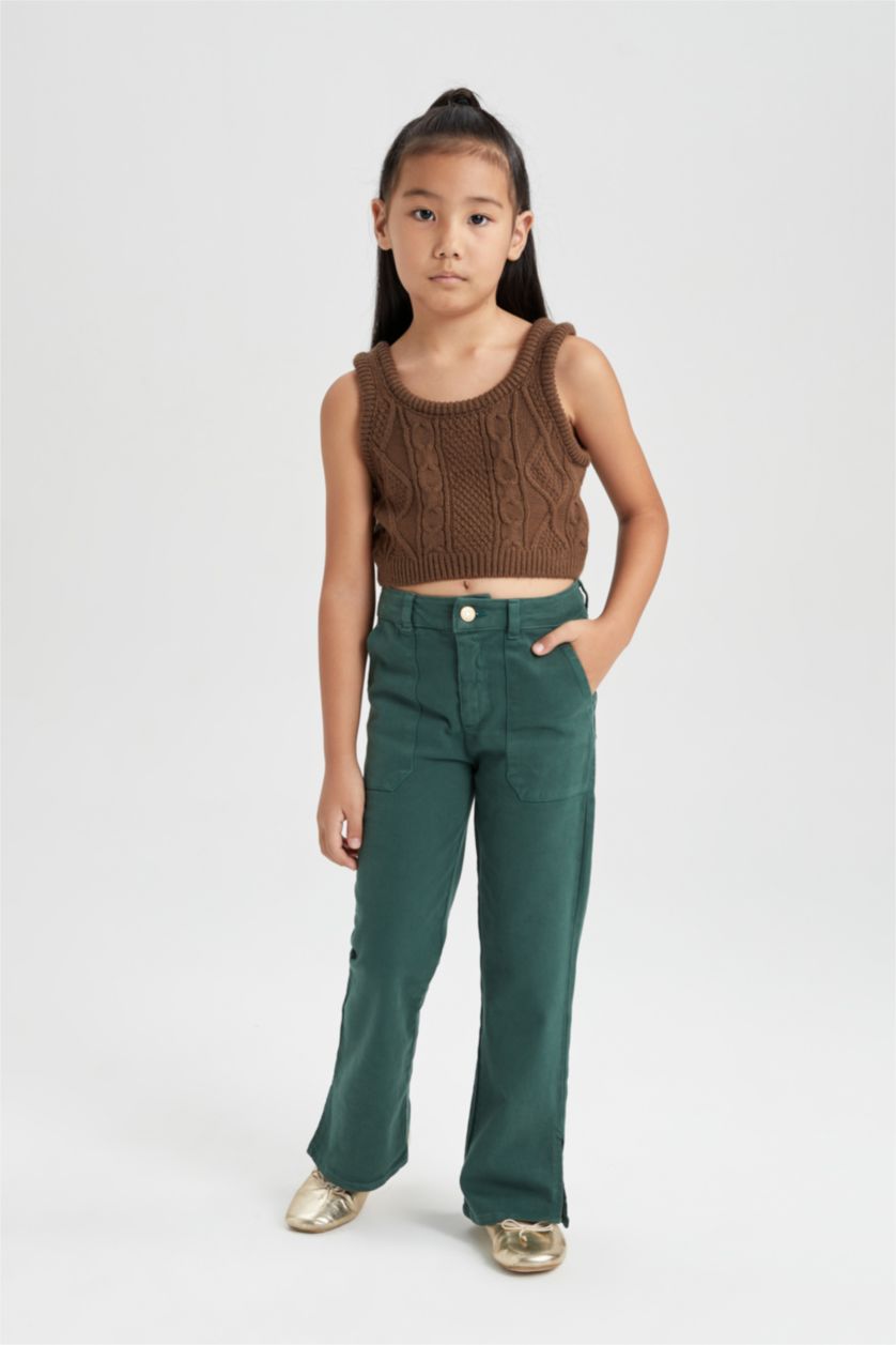GIRLS & TEENS Green Girl Flared Trousers