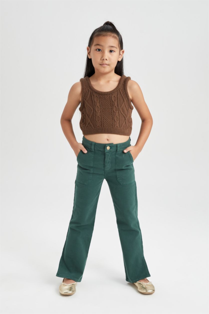 GIRLS & TEENS Green Girl Flared Trousers