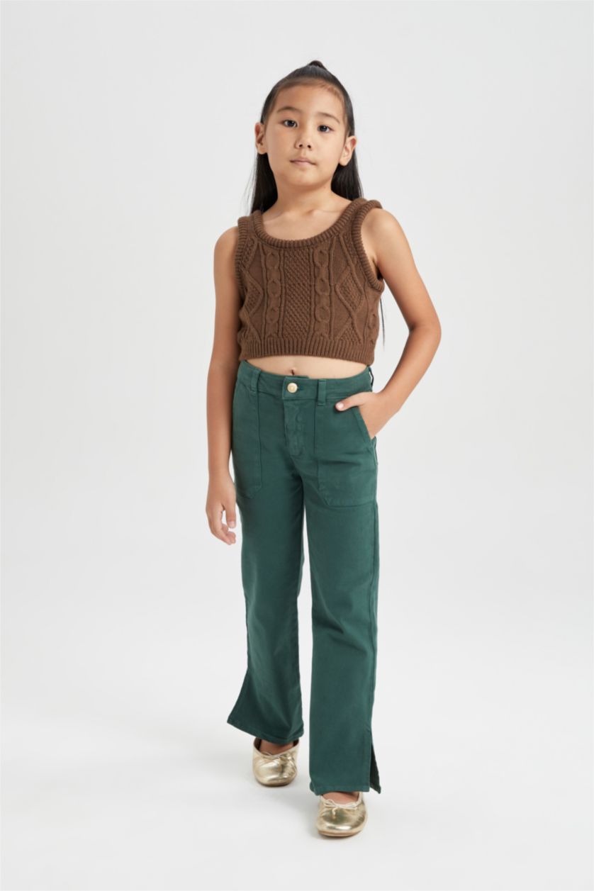 GIRLS & TEENS Green Girl Flared Trousers