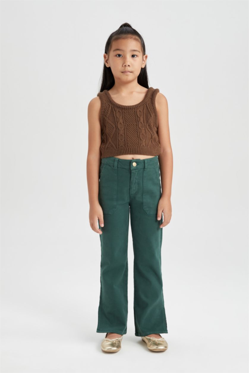 GIRLS & TEENS Green Girl Flared Trousers