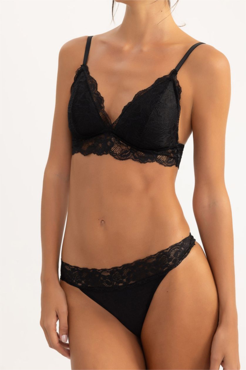 Kadın Pembe Dantel Detaylı 3'lü