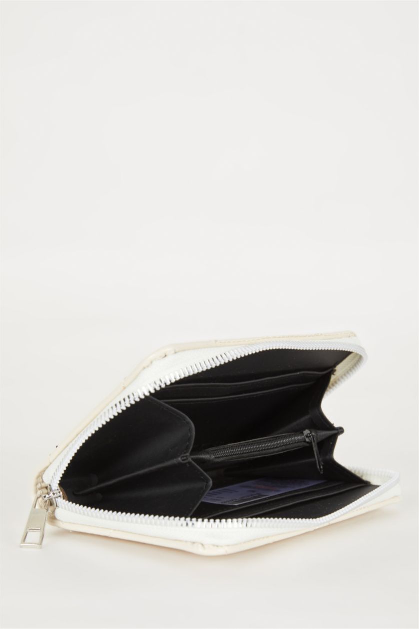 Kadın Bej Kadın Zımba Detaylı Suni Deri Cüzdan