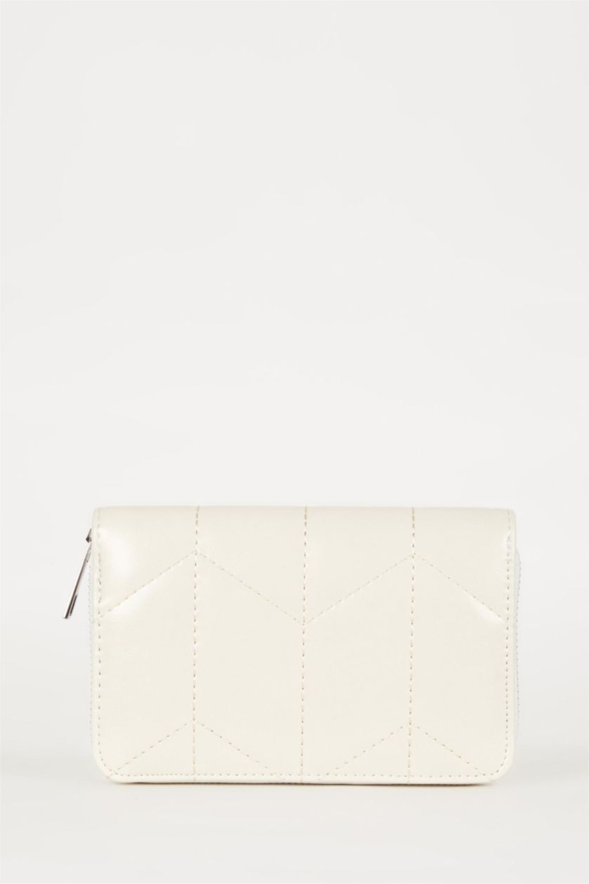 Kadın Bej Kadın Zımba Detaylı Suni Deri Cüzdan