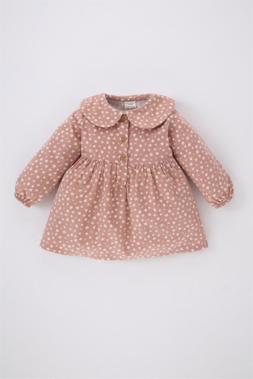 BÉBÉ FILLE Bordeaux Robe Velours à Manches Longues à Fleurs Pour Bébé Fille