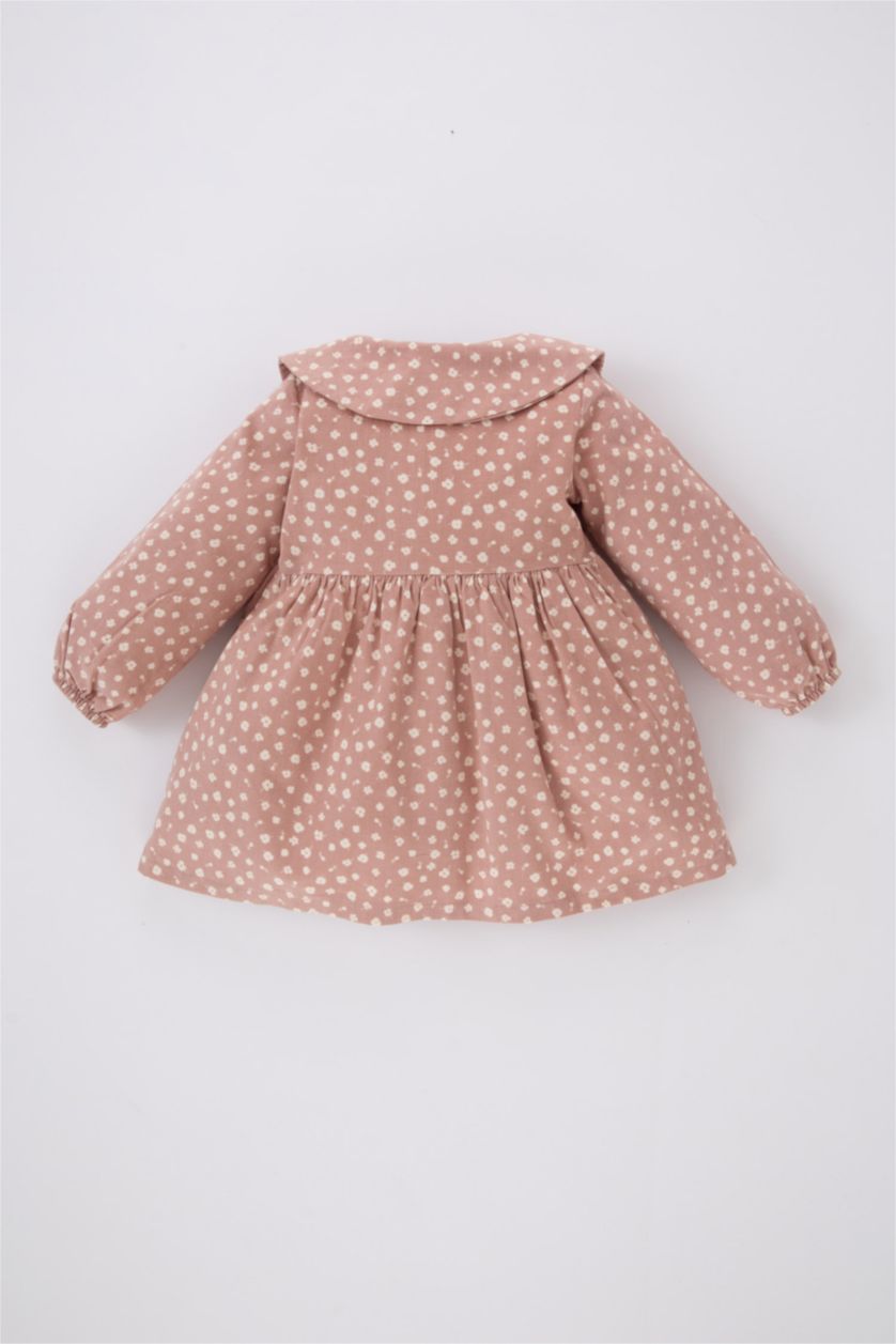 BÉBÉ FILLE Bordeaux Robe Velours à Manches Longues à Fleurs Pour Bébé Fille