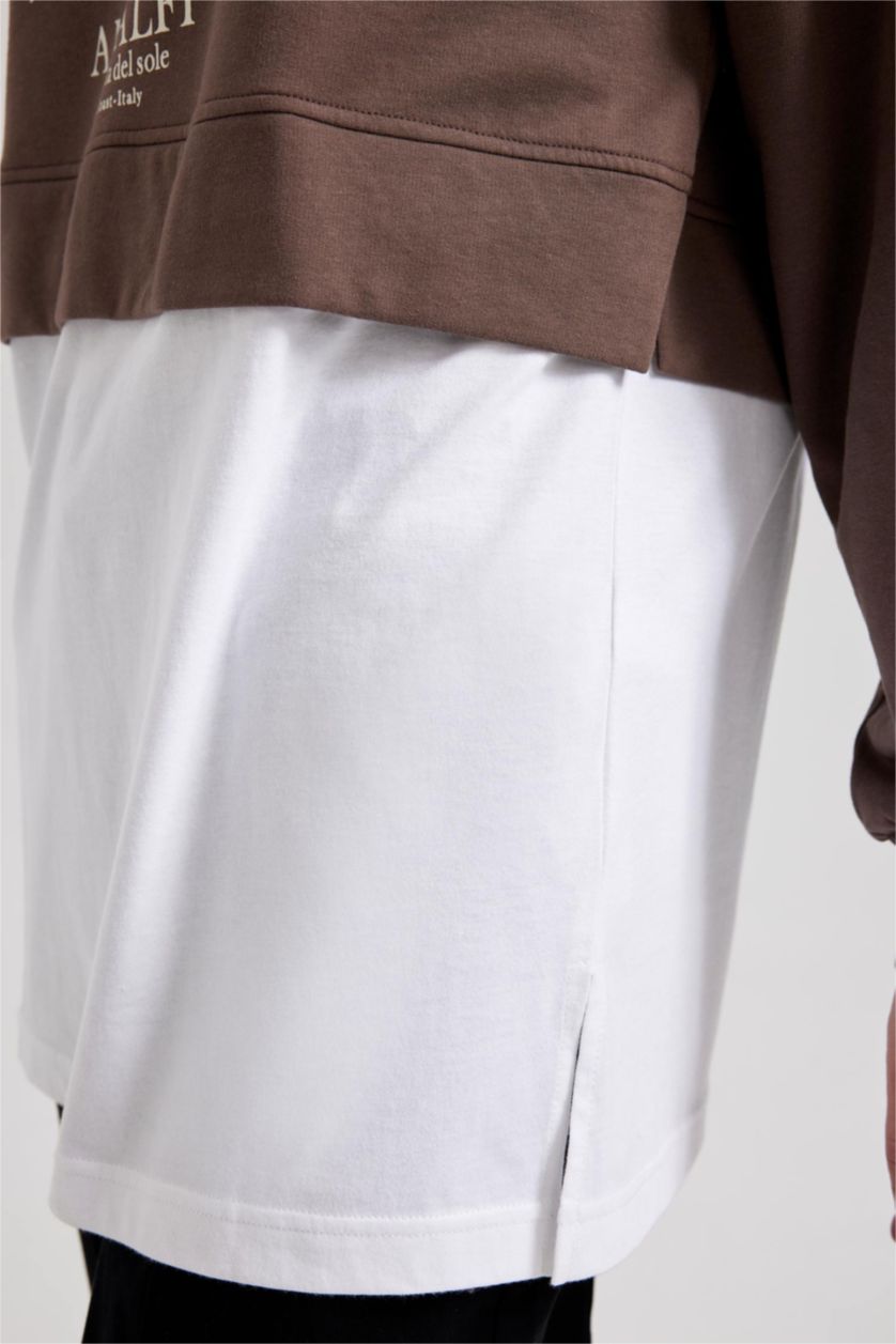 Женщины Коричневый Туника с принтом из тонкой ткани