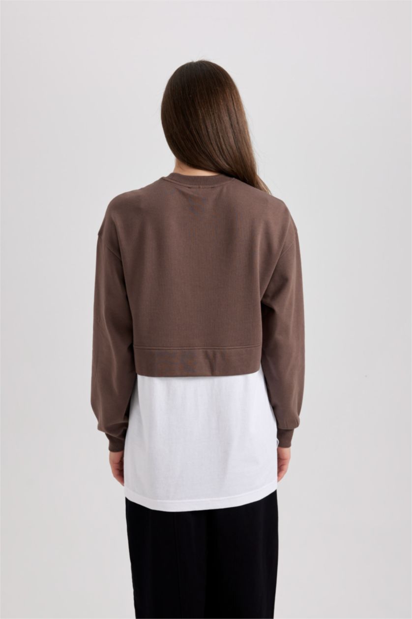 Женщины Коричневый Туника с принтом из тонкой ткани