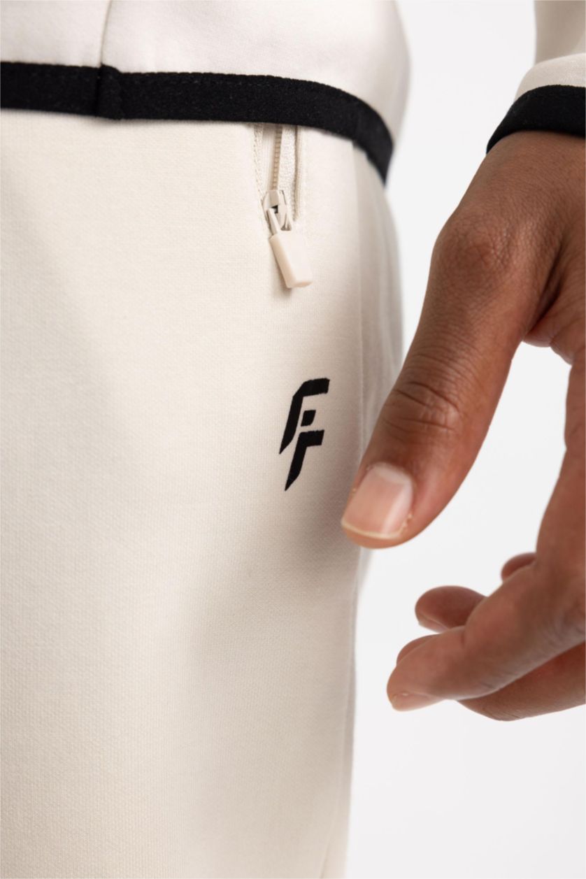 رجالي اللون الحجري بنطلون جوجر سليم فيت بأستك من تحت من DeFactoFit