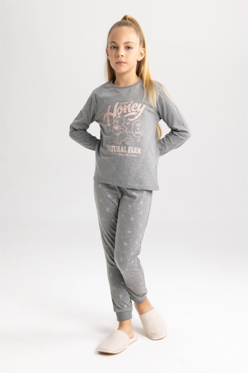 Девочки и подростки Антрацит Меланж Пижама стандартного кроя для девочек