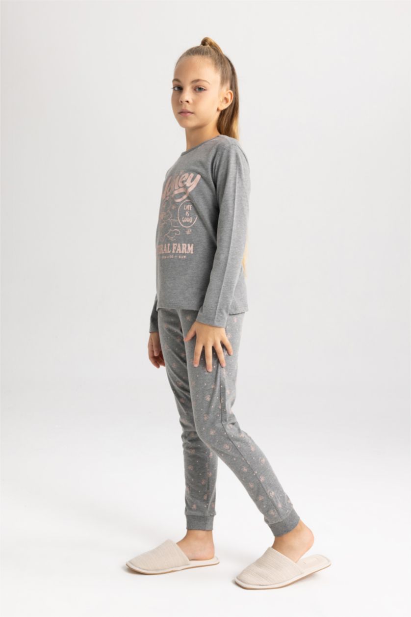 Девочки и подростки Антрацит Меланж Пижама стандартного кроя для девочек