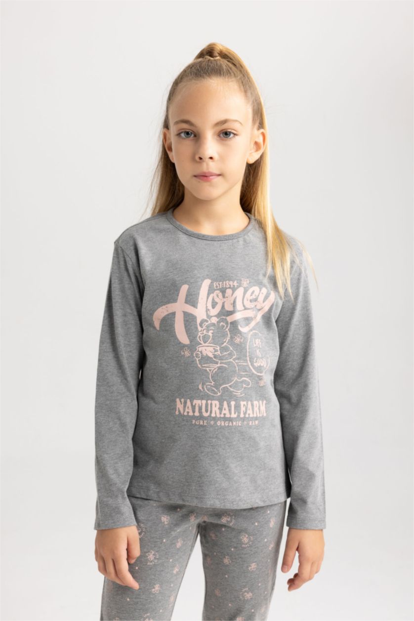 Девочки и подростки Антрацит Меланж Пижама стандартного кроя для девочек