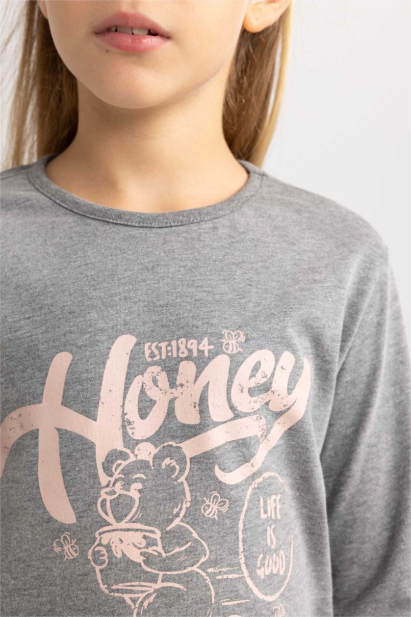 Девочки и подростки Антрацит Меланж Пижама стандартного кроя для девочек