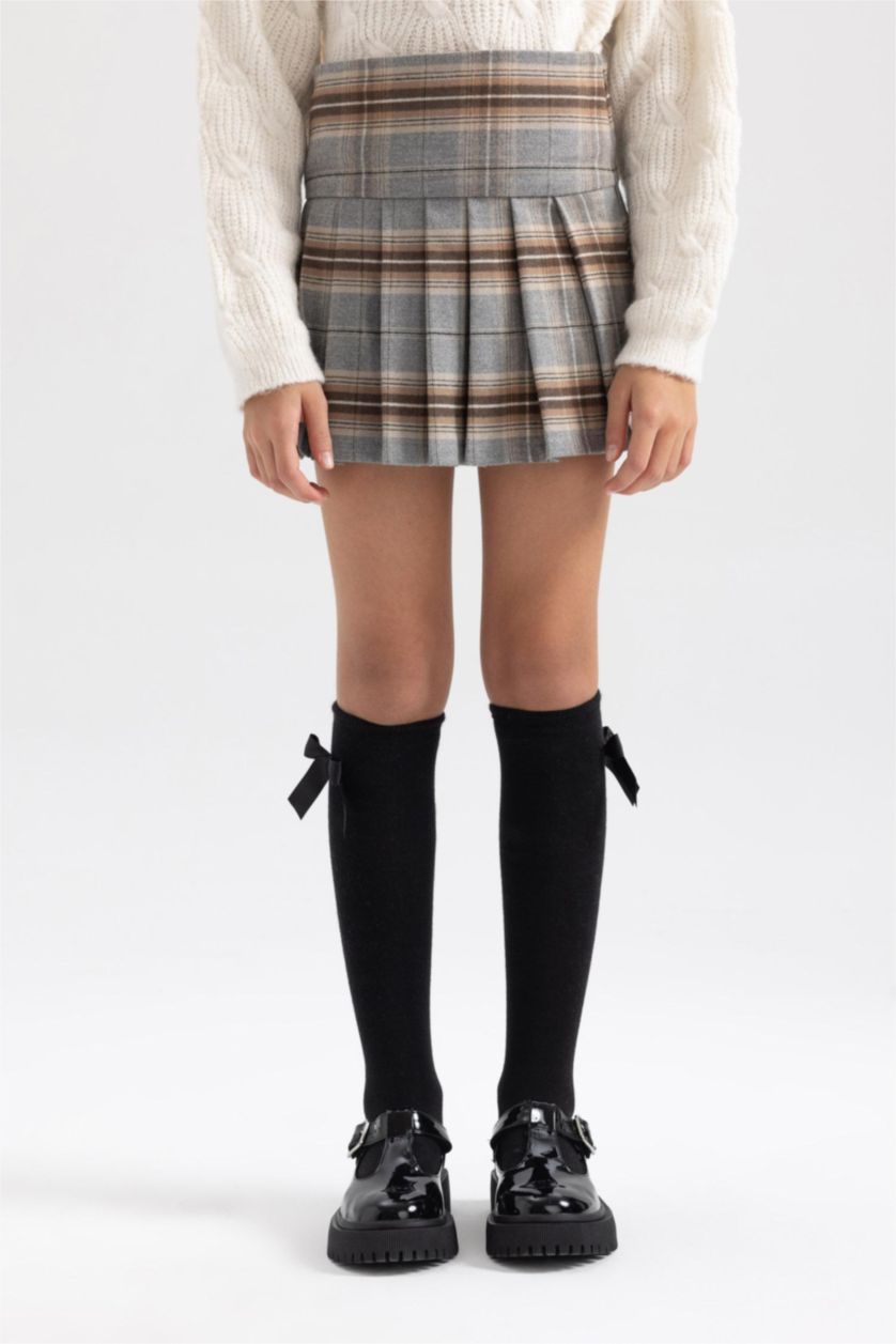 Девочки и подростки Бежевый Юбка в клетку для девочек