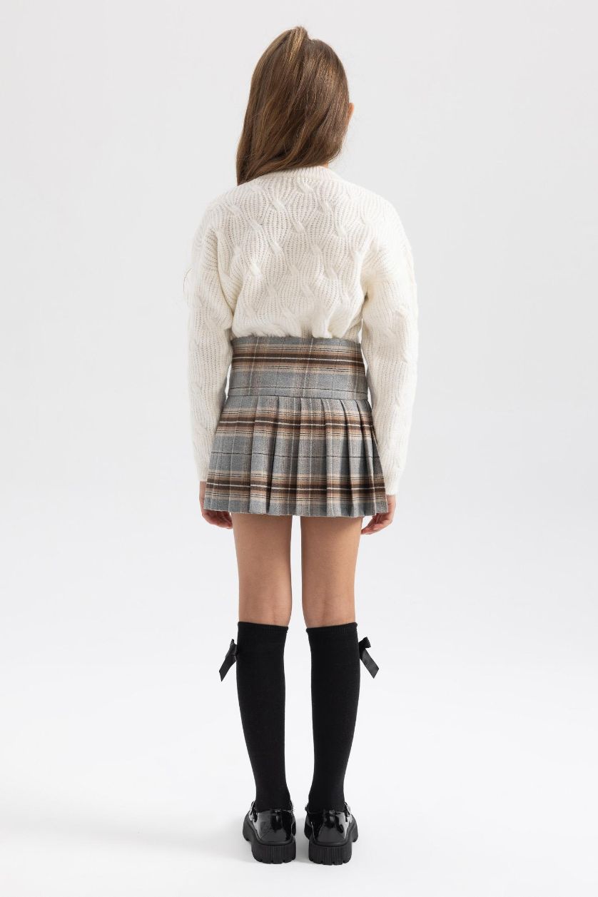 Девочки и подростки Бежевый Юбка в клетку для девочек