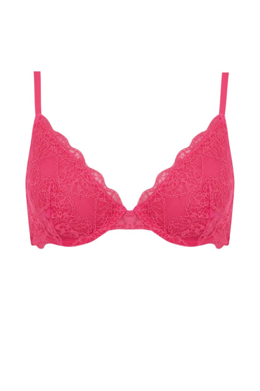 WOMAN Dark Pink Fall in Love With Lace Uncovered Bra