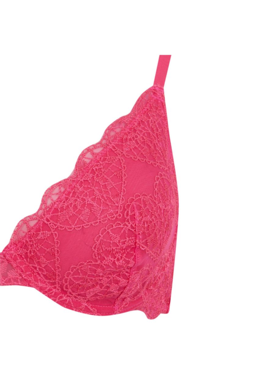 WOMAN Dark Pink Fall in Love With Lace Uncovered Bra