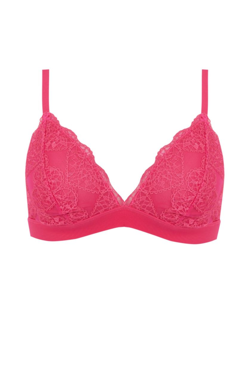 WOMAN Dark Pink Fall in Love With Lace Uncovered Bra