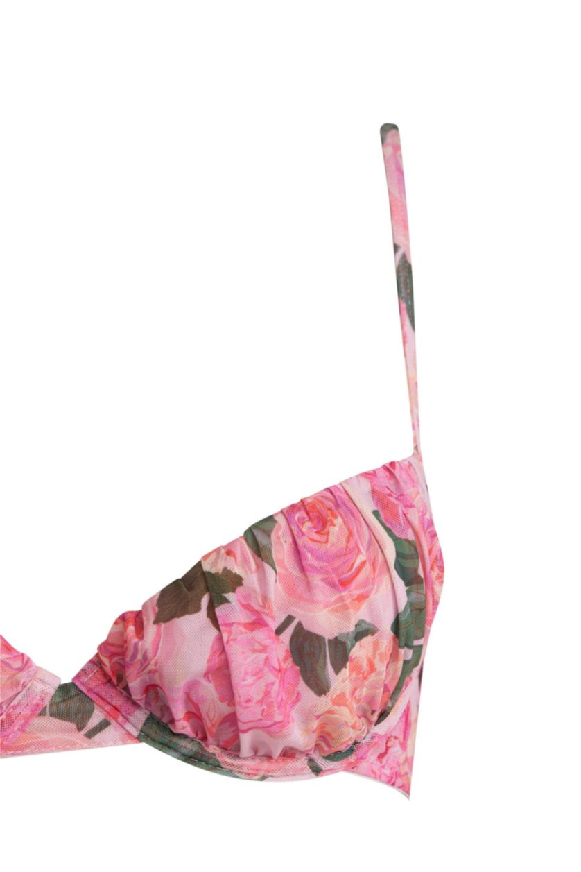 Kadın Pembe Fall in Love Kapsız Pedsiz Balenli Bra