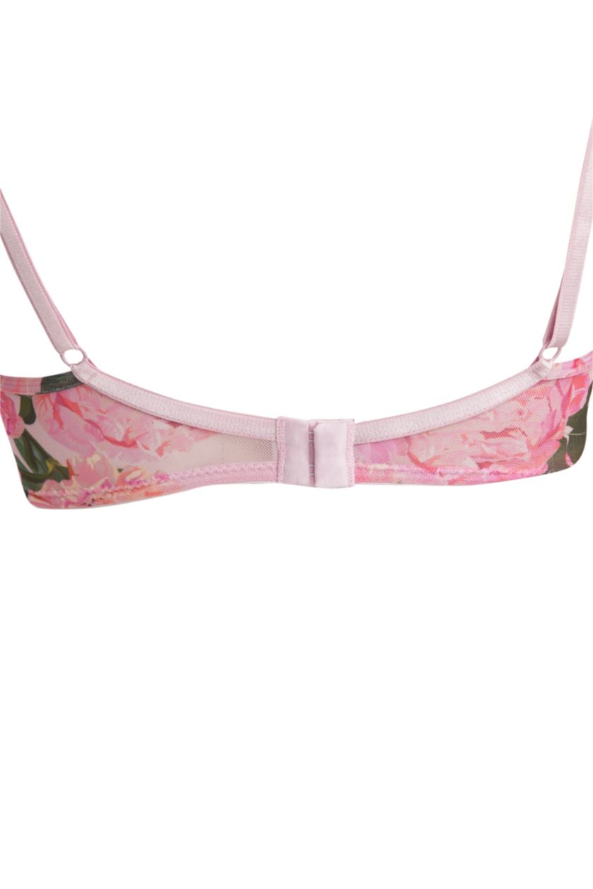 Kadın Pembe Fall in Love Kapsız Pedsiz Balenli Bra